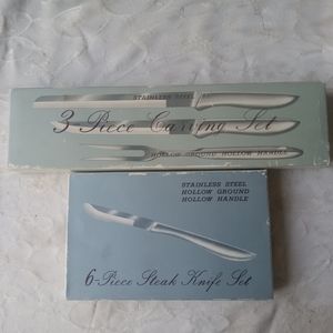 Vintage Hollow Ground Stainless Steel Carving Knife Or Steak Knives  Japan MIB